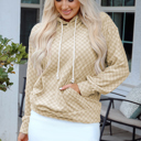  Harper Print Kangaroo Drawstring Hoodie