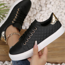  Harper Quilted Lace Up Sneakers