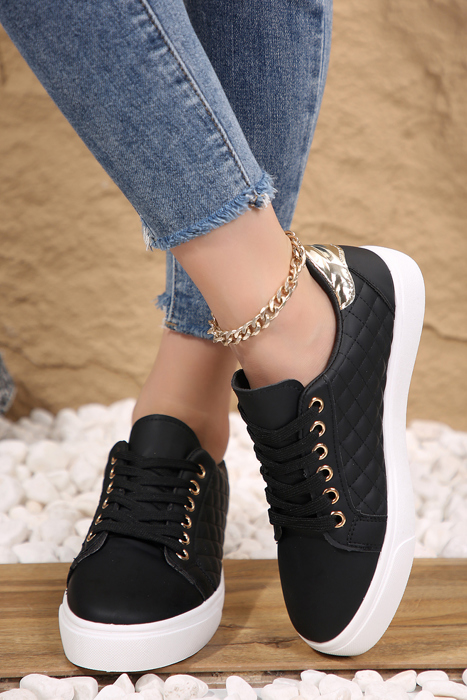 Harper Quilted Lace Up Sneakers