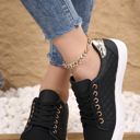 Black Size 8 Harper Quilted Lace Up Sneakers