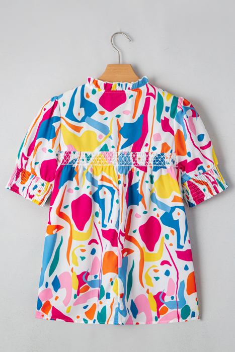 Harper Shirred Short Sleeve Blouse