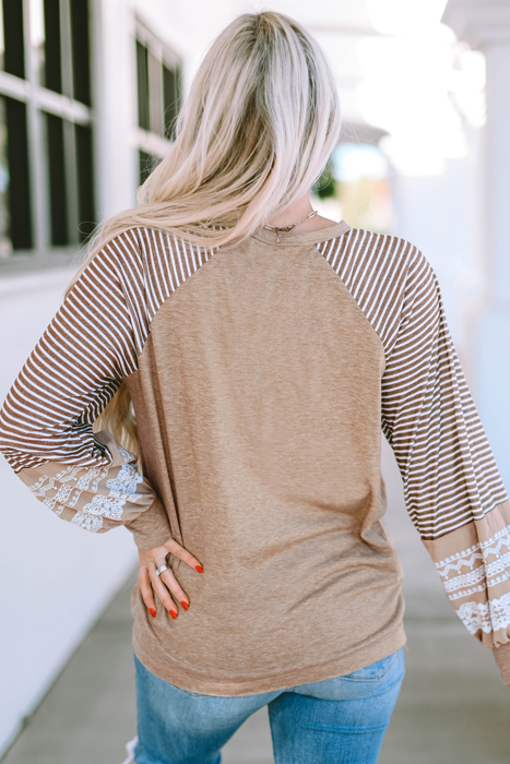 Harper Striped Patchwork Loose Long Sleeve Top
