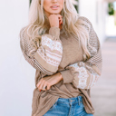  Harper Striped Patchwork Loose Long Sleeve Top