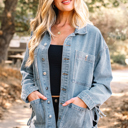 Beau Blue Large Harper Up Boyfriend Style Jacket
