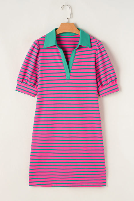 Hattie Stripe Collared T-Shirt Dress