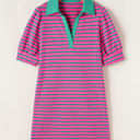  Hattie Stripe Collared T-Shirt Dress