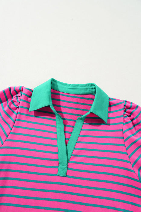 Hattie Stripe Collared T-Shirt Dress