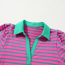  Hattie Stripe Collared T-Shirt Dress