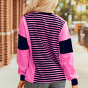  Haven Stripe Loose Fit Long Sleeve Top