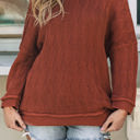  Hayden Textured Crew Neck Loose Sweater