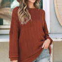  Hayden Textured Crew Neck Loose Sweater