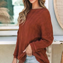  Hayden Textured Crew Neck Loose Sweater