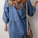  Hazel Open Back Loose Fit Denim Dress