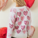  Heart Leopard Pearled Fuzzy Sweater