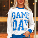 White Large Heaven Striped Detail Baggy Sweatshirt