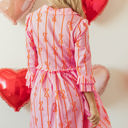  Heidi Bowknot Striped Shirt Dress