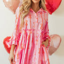  Heidi Bowknot Striped Shirt Dress