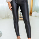  Heidi Faux Leather Zipped Detail Leggings