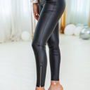  Heidi Faux Leather Zipped Detail Leggings