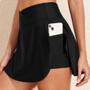  Helen Pocketed Crossover High Waist Swim Skort