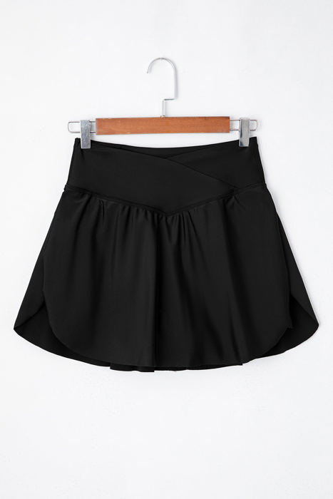 Helen Pocketed Crossover High Waist Swim Skort