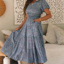  Helena Shirred Short Puff Sleeve Maxi Dress