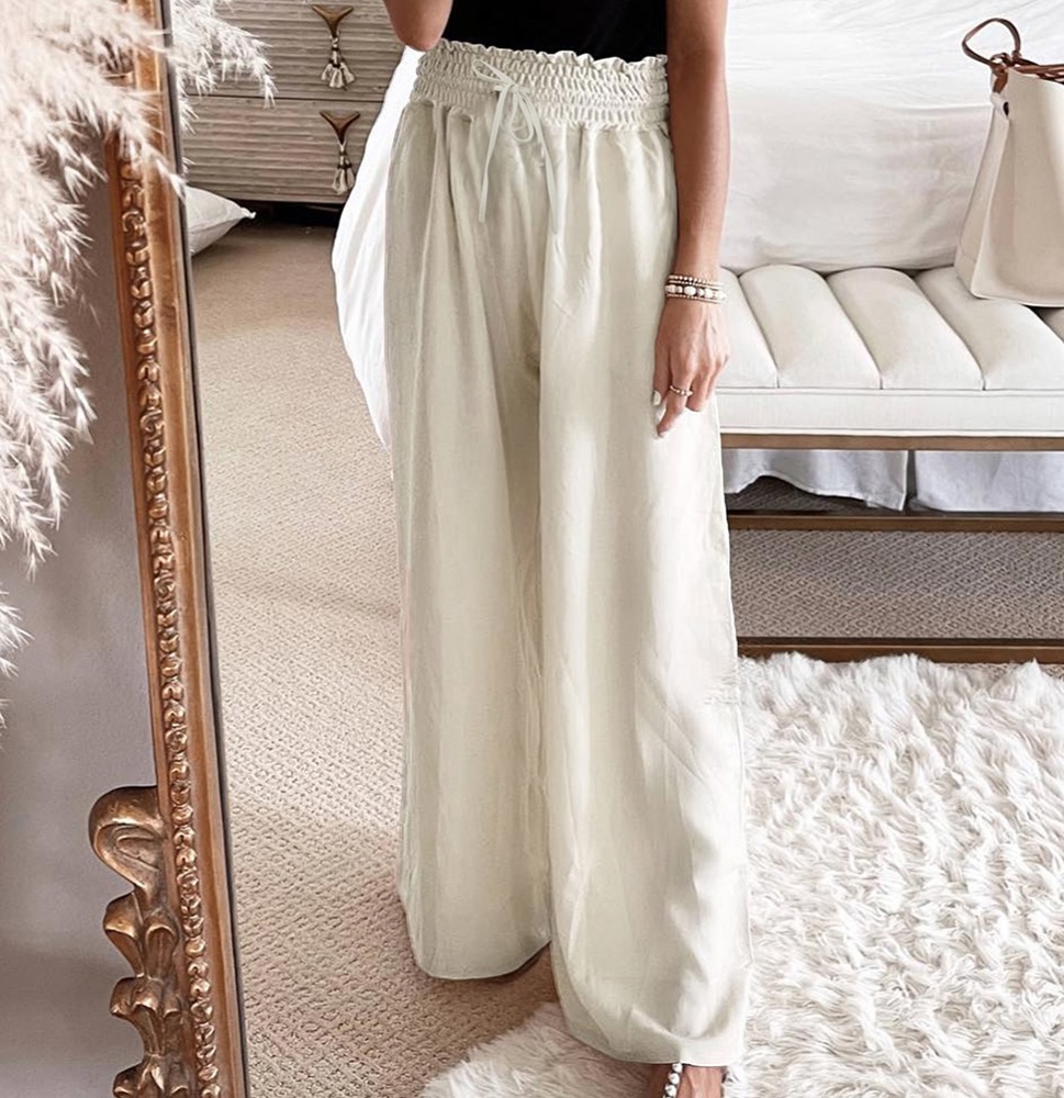 Kendra Smocked High Waist Wide Leg Pants