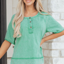 Mint Green Small Holland Mineral Wash T Shirt