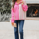  Hollievi Patchwork Hooded Oversize Pullover