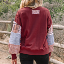  Hollihanna Sleeve Raw Seam Sweatshirt