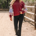  Hollihanna Sleeve Raw Seam Sweatshirt