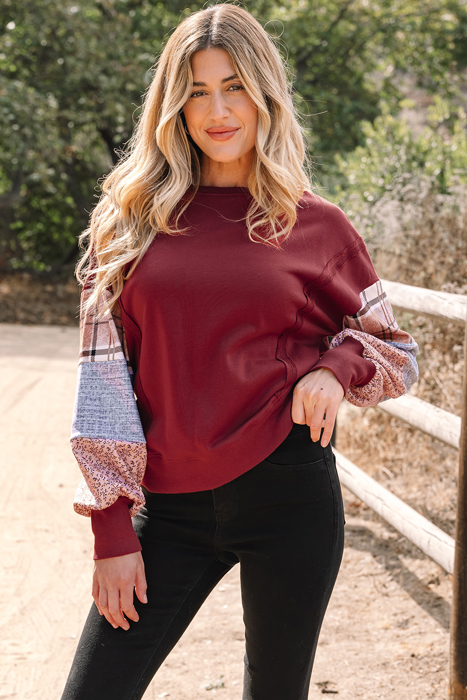 Hollihanna Sleeve Raw Seam Sweatshirt