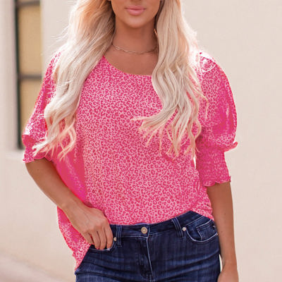 Holly Oversized Leopard Puff Sleeve Blouse