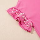  Honey Textured Pearled Ruffle Sleeve 2 Piece Set