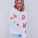  Howdy Patch Graphic Casual Sweatshirt