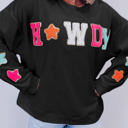  Howdy Patch Graphic Casual Sweatshirt