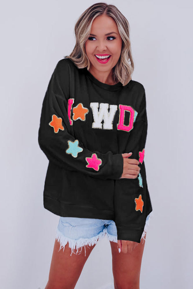 Howdy Patch Graphic Casual Sweatshirt