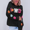  Howdy Patch Graphic Casual Sweatshirt