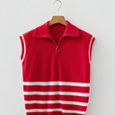 Fiery Red Large Ila Detail Short Sleeve Sweater