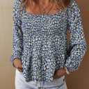 Blue Small Ila Square Loose Fit Blouse