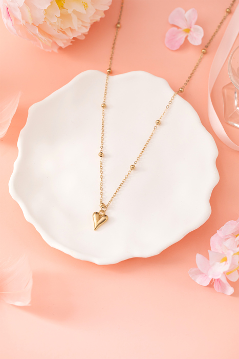 Inaya alloy Puffed Heart Necklace