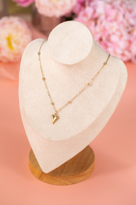 Inaya alloy Puffed Heart Necklace