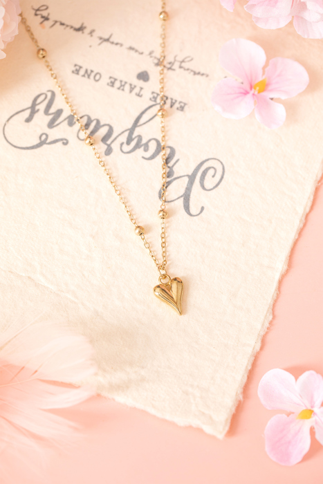 Inaya alloy Puffed Heart Necklace