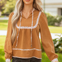  Iridora Long Puff Sleeve Blouse