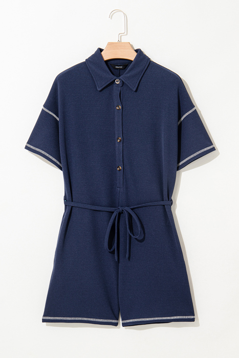 Iris Shoulder Waffle Knit Romper