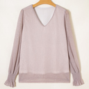 Light Pink XL Iriyana Long Sleeve Blouse Long Sleeve Top