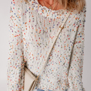  Isabel Confetti Distressed Knit Sweater