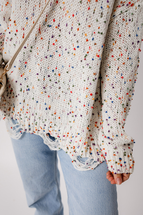 Isabel Confetti Distressed Knit Sweater