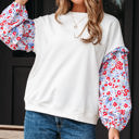 White Large Isabel Floral Ruffled Balloon Sleeve Loose Blouse