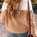  Isabella Colorblock Ribbed Trim Sweater